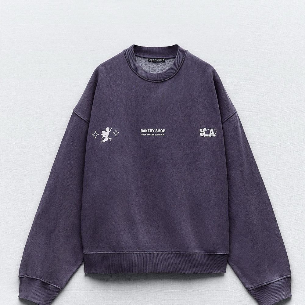 Zara set.  NWT sweat top with cool back design and matching pants. Size L women